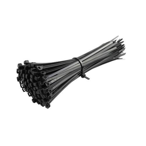 OMEGA 100PCS BLACK (T50R) NYLON CABLE TIES - 4.8X200MM